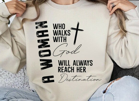A Woman Who Walks with God SVG for T-Shirt Designs and Graphics