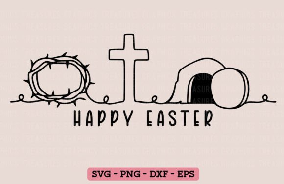 Boho Christian Happy Easter SVG PNG: Graphics & T‑Shirt Designs