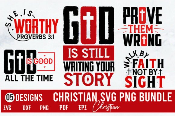 Christian SVG PNG Bundle: Graphics for T-Shirt & Crafts