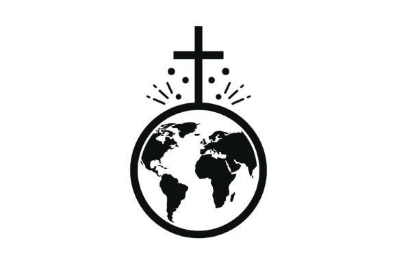 Christian World Cross Symbol: Graphics & T-Shirt Designs