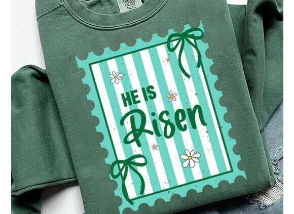 He is Risen Postage Stamp: Christian Graphics & T-Shirt Designs