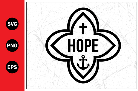 Hope Christian Cross Anchor SVG for T-Shirt Designs Graphics