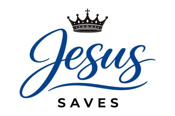 Jesus Saves Christian Faith Typography: T-Shirt Designs & Graphics Review