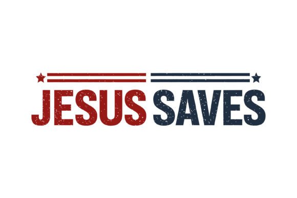 Jesus Saves Distressed Typography Design Review