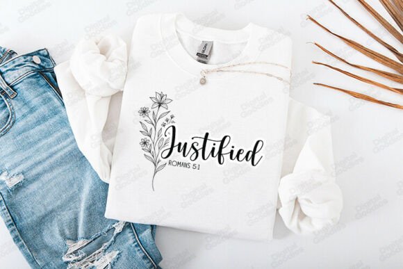 Justified Christian Faith Floral T-Shirt Graphics
