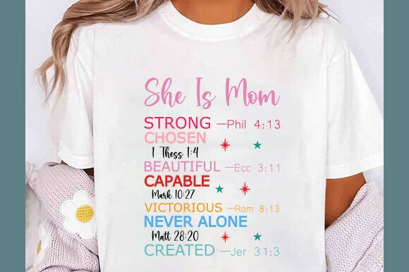 She is Mom Christian Mothers Day Design